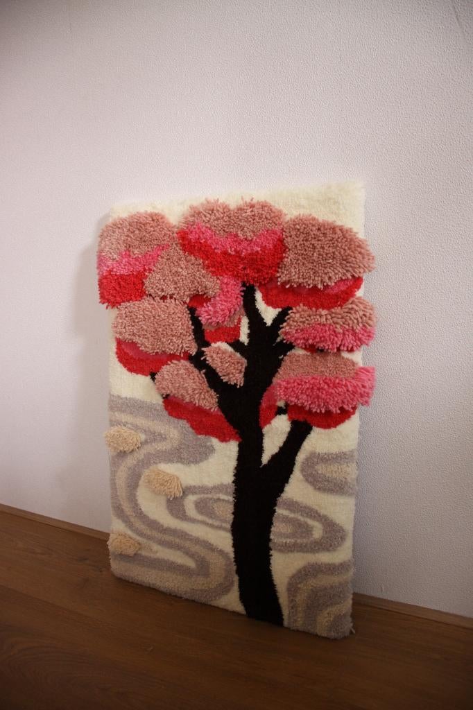 Handgemaakte wankleed: Japanse Bloesemboom 50 x 70 cm, Antiek en Kunst, Ophalen of Verzenden