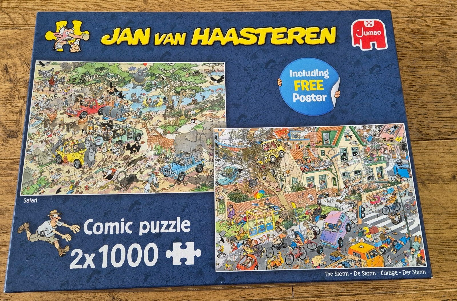 Jan van Haasteren Comic Puzzestukjes 2 x 1000 stukjes, Ophalen of Verzenden, Meer dan 50 stukjes, Nieuw, 6 jaar of ouder