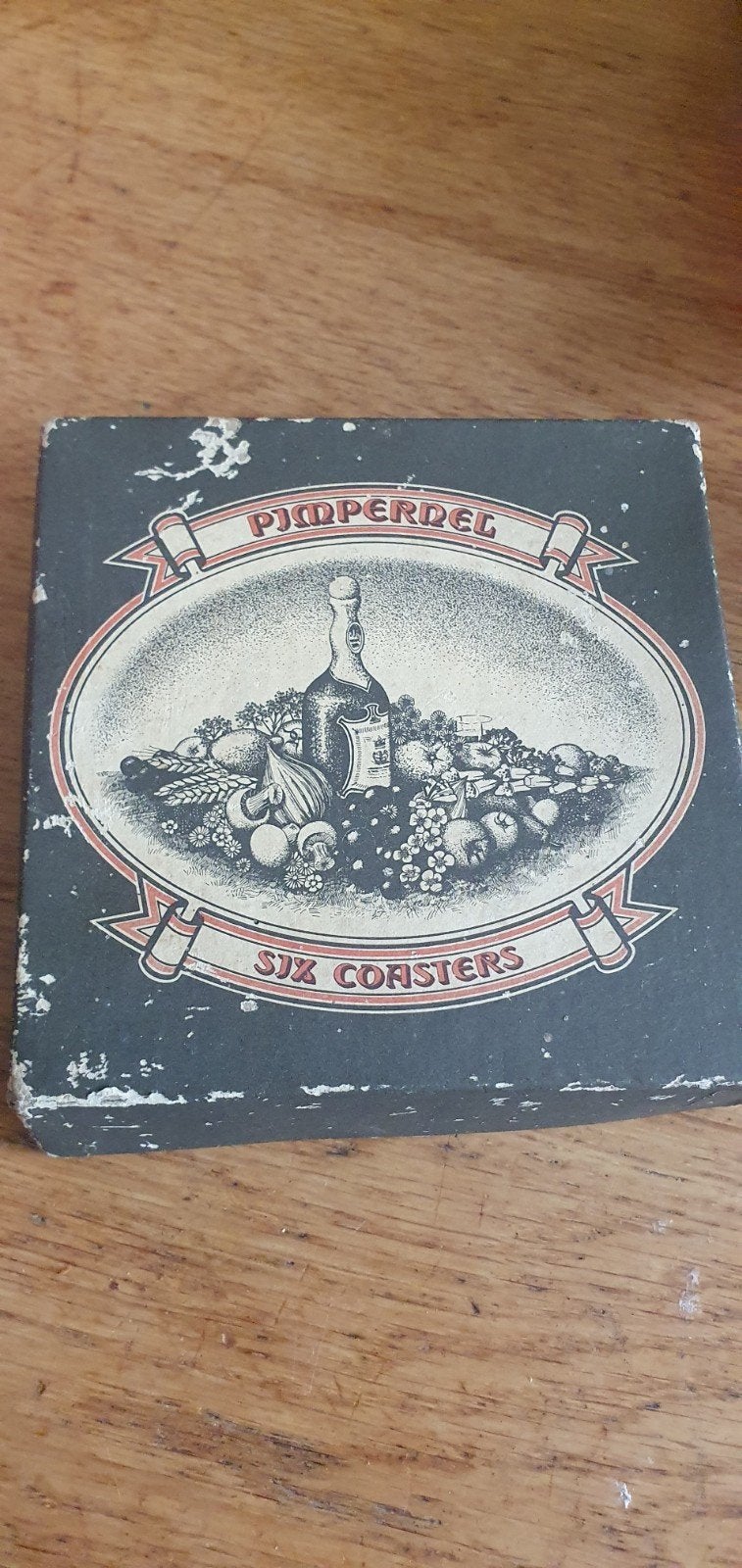 Vintage onderzetters country life pimperdel in doosje, Ophalen of Verzenden