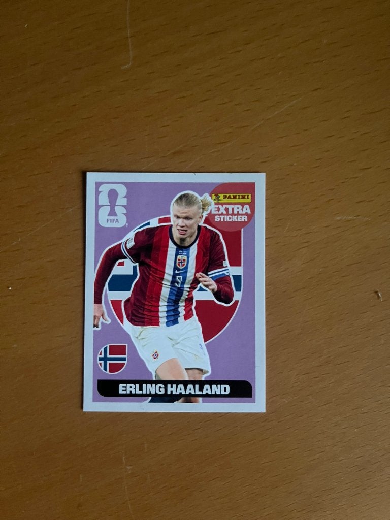 Erling Haaland Paars Panini World cup 2026, Ophalen of Verzenden, Nieuw, Sticker