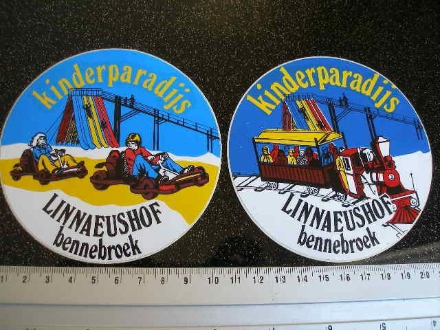 2x sticker kinderparadijs linnaeushof bennebroek speeltuin, Verzenden, Zo goed als nieuw, Bedrijf of Vereniging