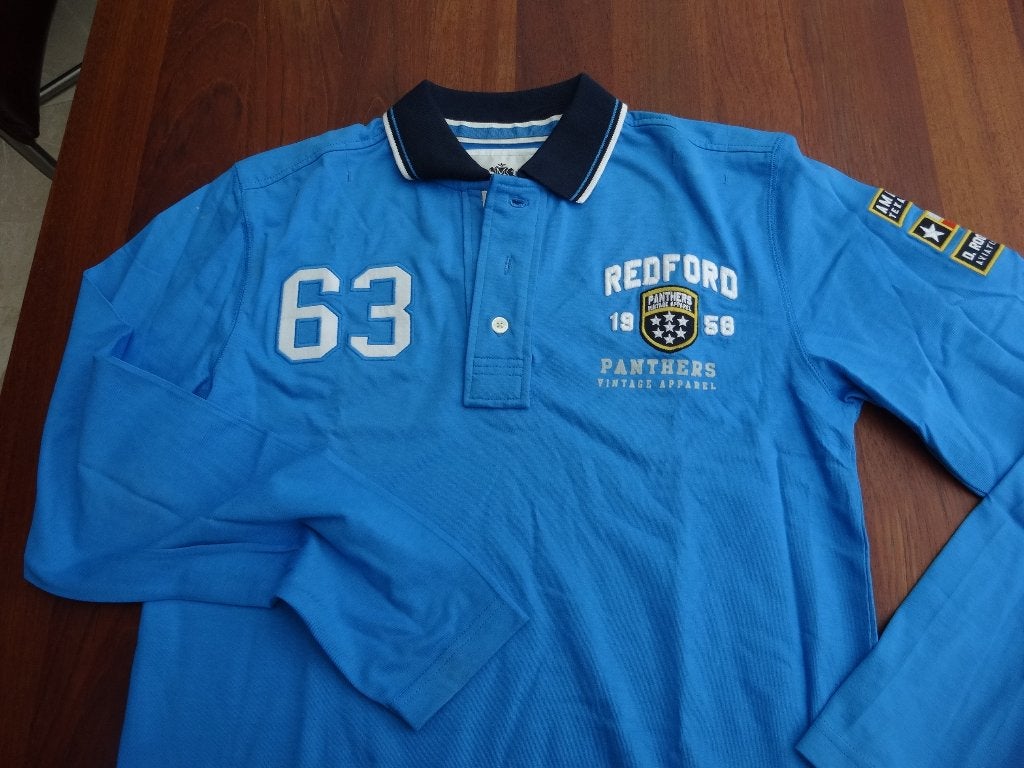 Heren long sleeve Mills & Brothers vintage blauw maat M, Ophalen of Verzenden, Zo goed als nieuw, Mills & Brothers, Maat 48/50 (M)