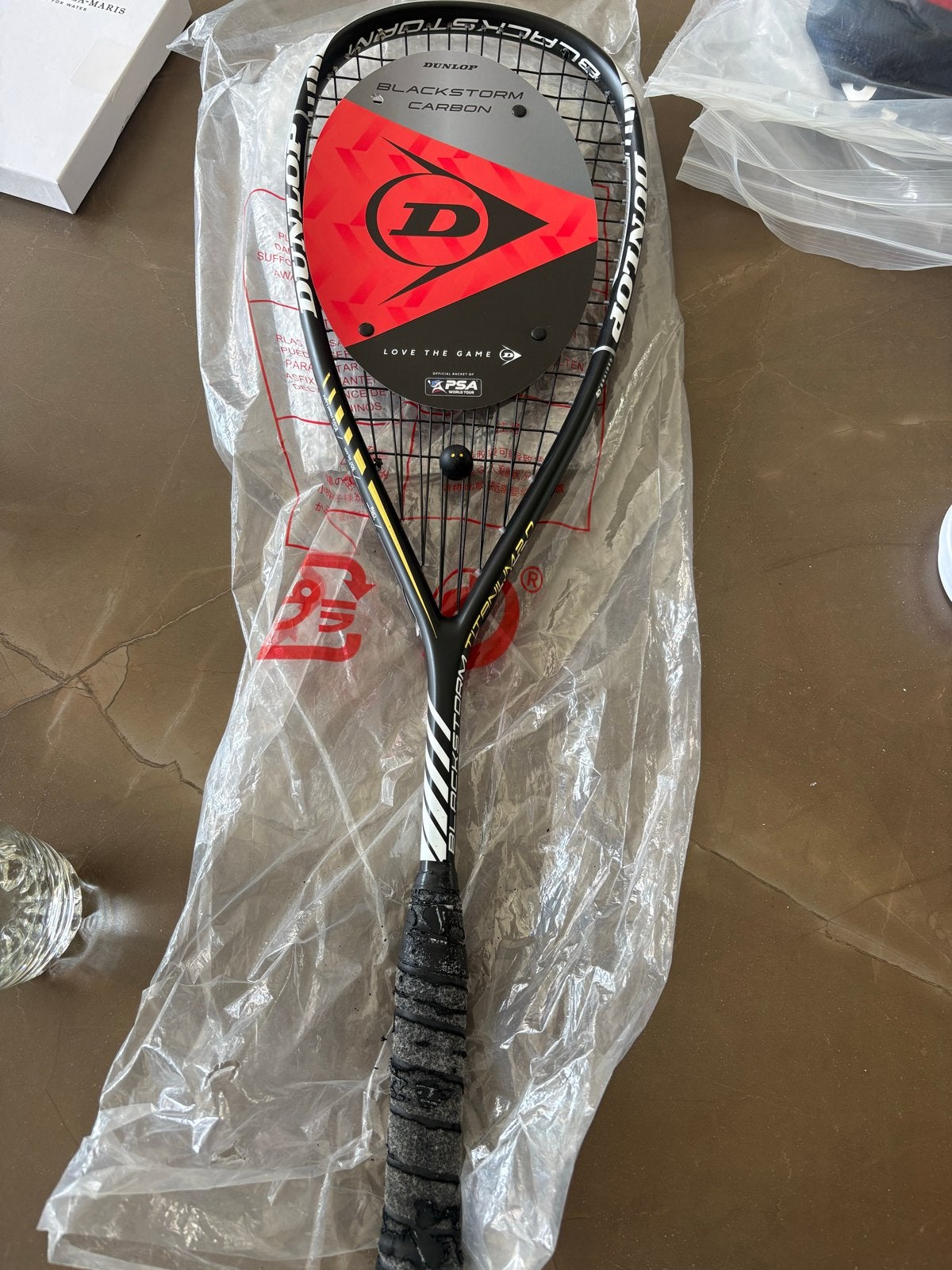 Dunlop Blackstorm Carbon Squash Racket, Ophalen of Verzenden, Gebruikt