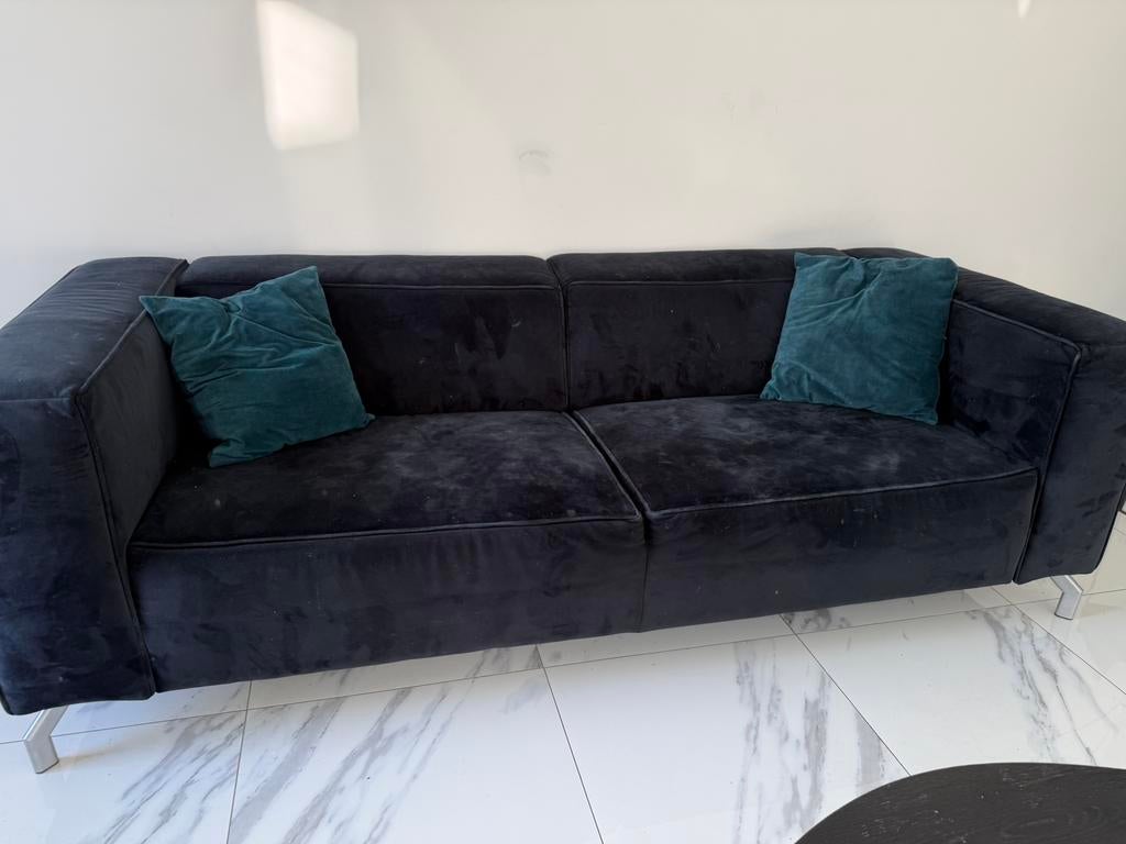 Bankstellen zwarte kleur, prima conditie, complete set, Huis en Inrichting, Banken | Bankstellen, Ophalen, Zo goed als nieuw, 75 tot 100 cm