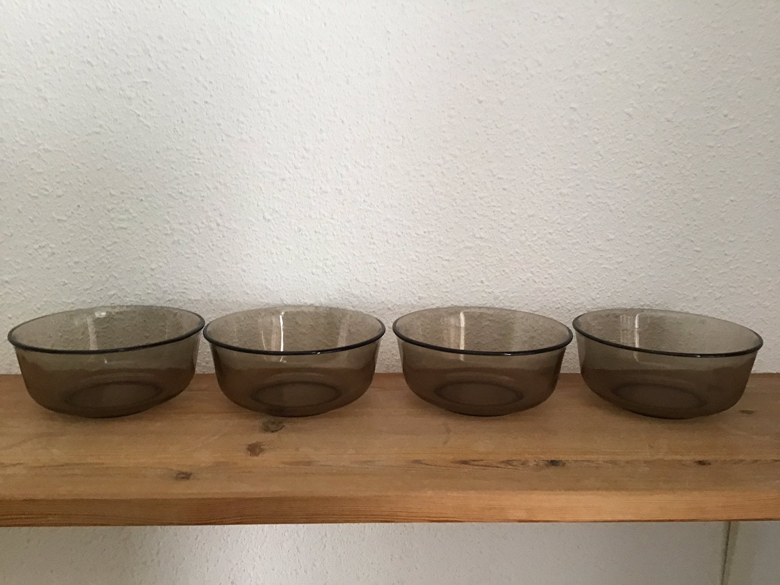 4 rooglas schaaltjes.  Arcoroc, Ophalen of Verzenden, Zo goed als nieuw, Glas