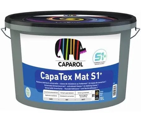 Caparol CapaTex Mat S1+ Muurverf 10L wit, Ophalen, Overige kleuren, Nieuw, Verf