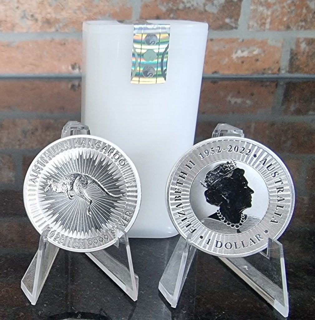 Monsterbox Kangaroo 250 x 1 oz .9999 zilveren munten., Postzegels en Munten, Edelmetalen en Baren, Ophalen, Zilver