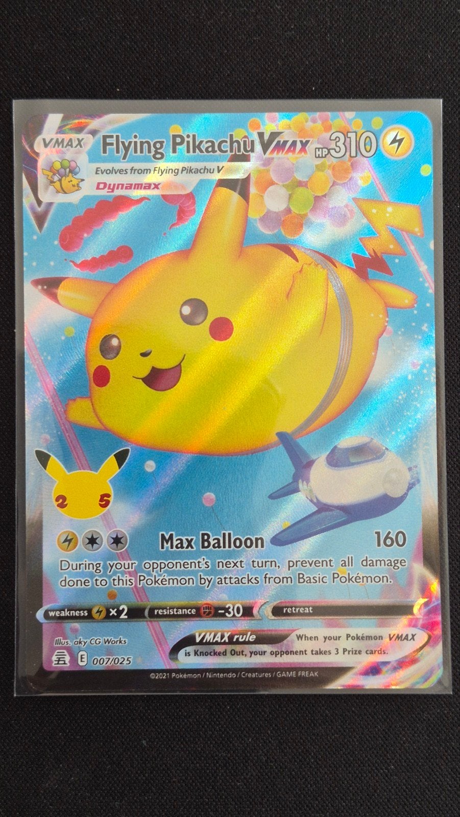 Flying Pikachu VMAX 007/025 – Celebrations 25th Anniversary, Verzenden, Nieuw, Losse kaart