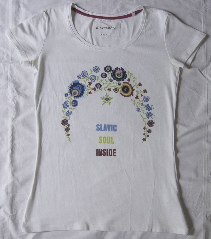 SlavFashion T-shirt uit Polen maat S katoen elastaan, Ophalen, Wit, SlavFashion, Korte mouw
