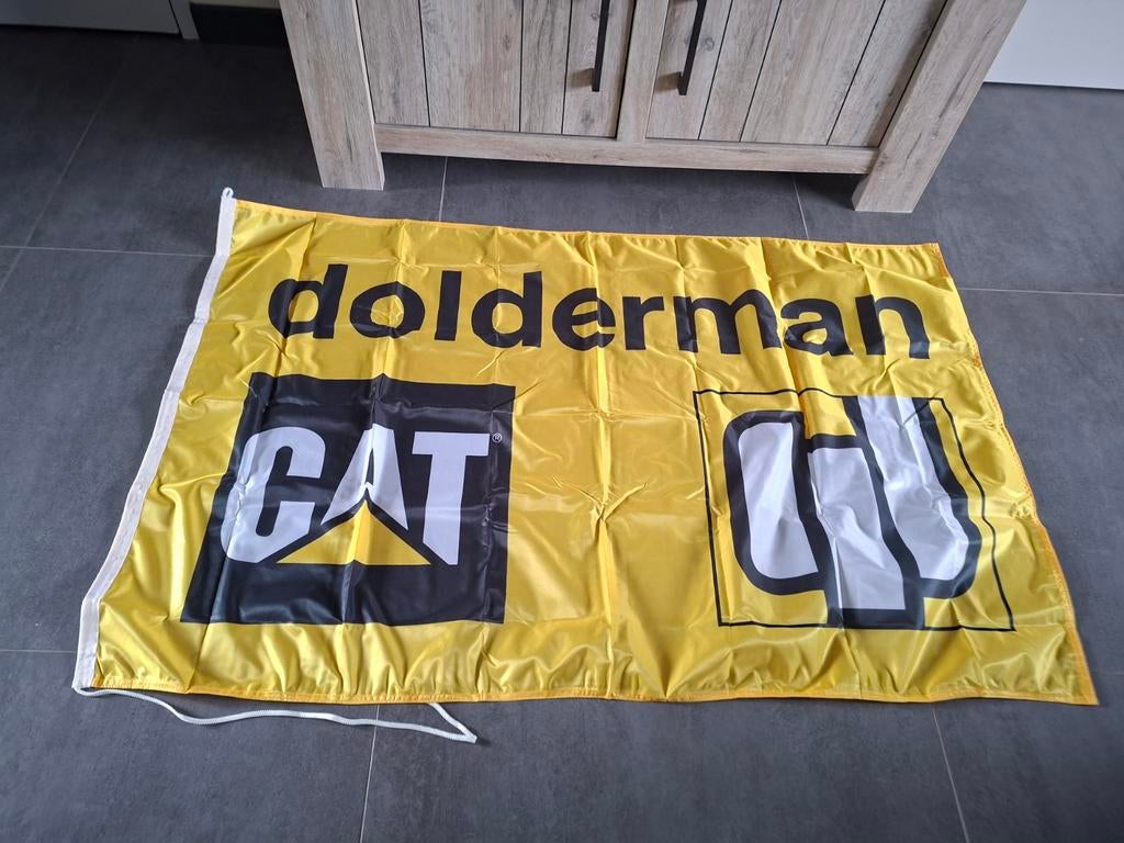 Caterpillar dolderman vlag, Ophalen of Verzenden, Zo goed als nieuw, Reclamebord