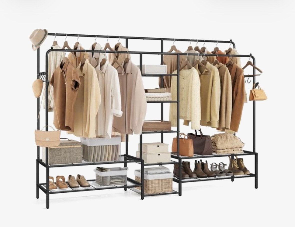 Songmics Kledingrek met Planken - Zwart, Nieuw in Doos, Songmics, Nieuw, Ophalen of Verzenden, Songmics