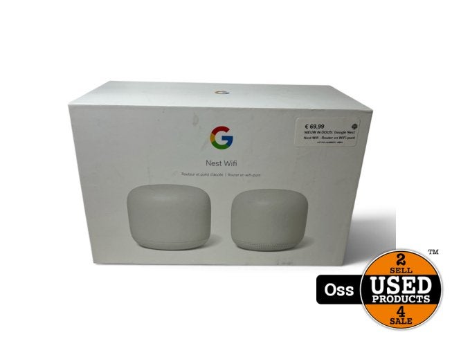 NIEUW IN DOOS: Google Nest Nest Wifi - Router en WiFi-punt, Google, Zo goed als nieuw, Press@google.com, 1600 Amphitheatre Parkway
Mountain View, CA 94043
USA
