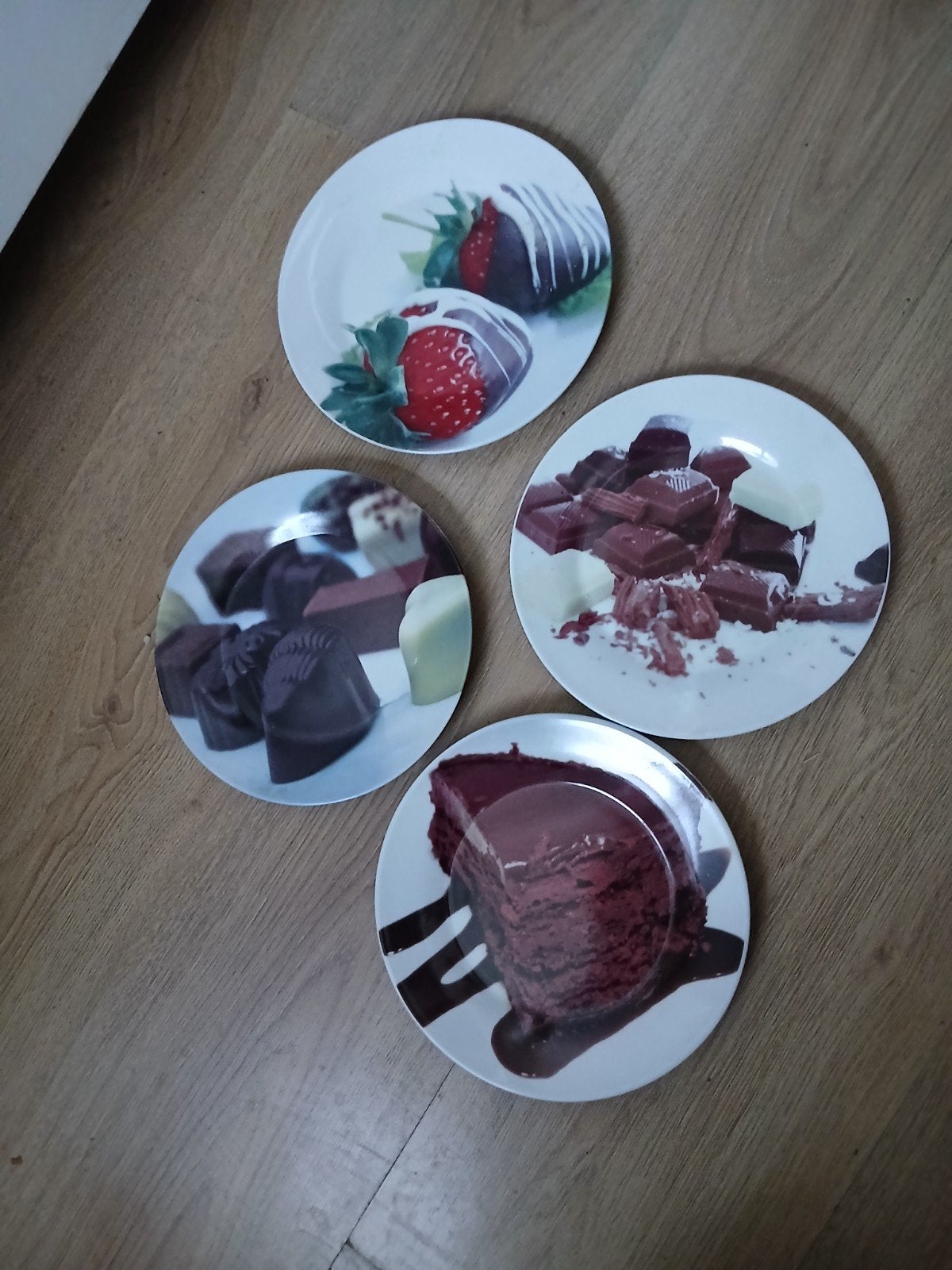 K-Art Dessertborden met Chocolade en Aardbei Design, Overige merken, Keramiek, Ophalen of Verzenden, Zo goed als nieuw