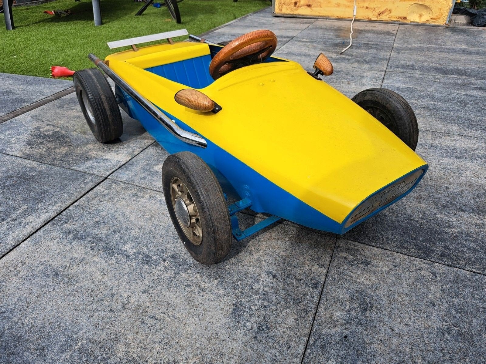 Custom stalen trapauto Lotus F1 - Geel/Blauw, Ophalen, Gebruikt