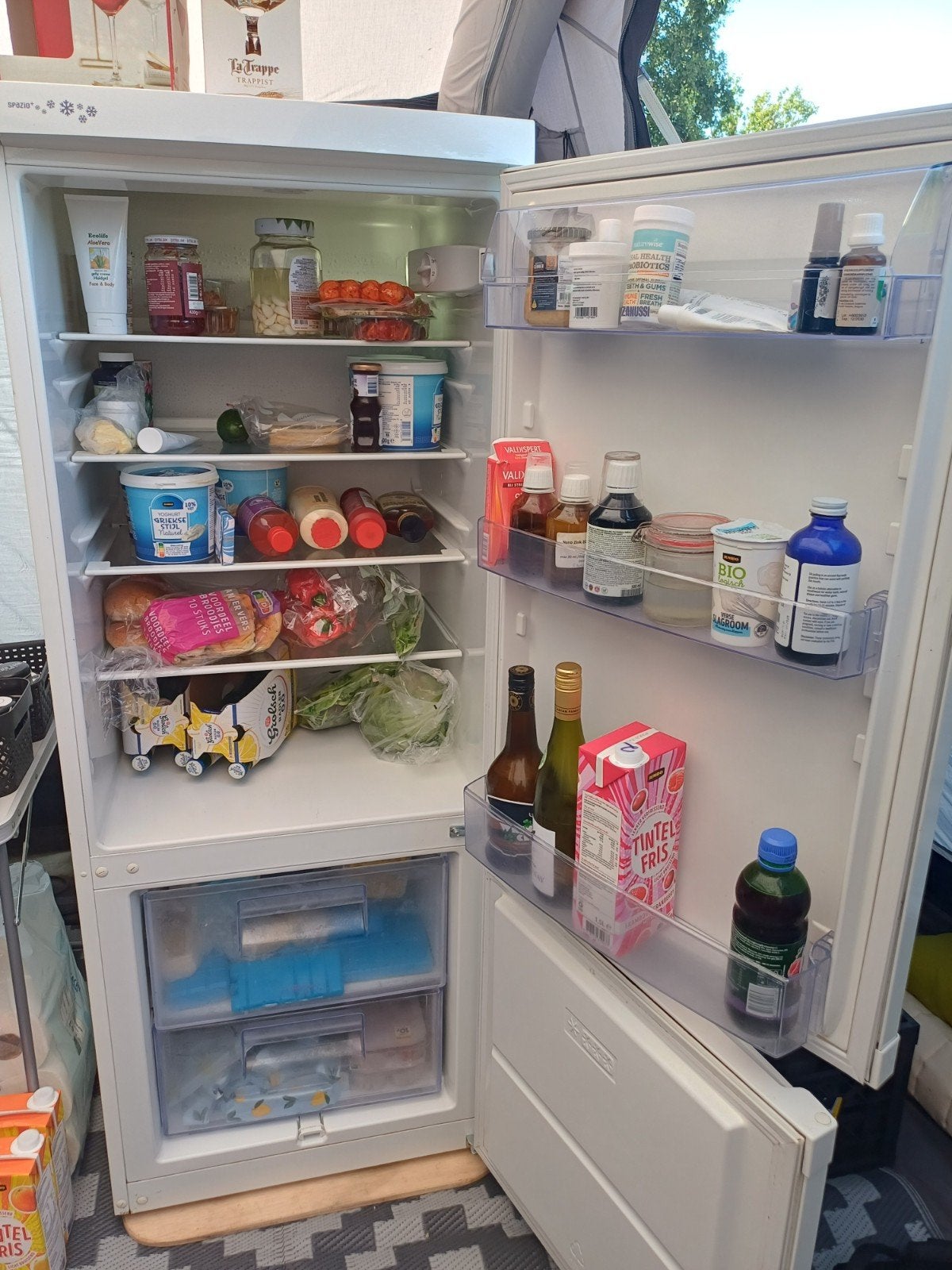 170 Cm Zanussi Koelkast met vriezer, Ophalen, 150 tot 200 liter, 60 cm of meer, Met aparte vriezer