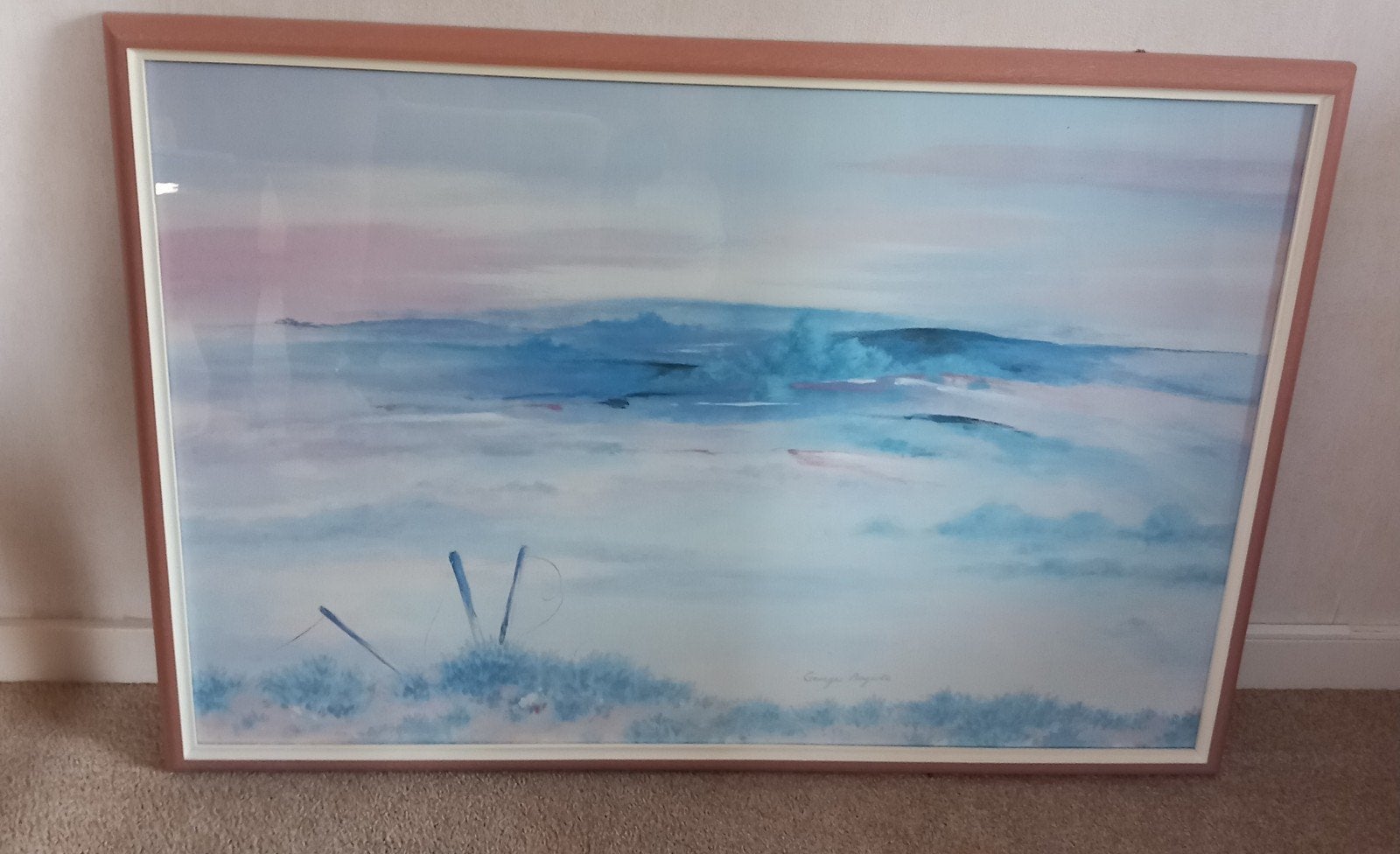 Georges Auguste aquarel - 96x65cm, Antiek en Kunst, Ophalen, Impressionistisch, Landschap, Aquarel