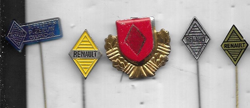 5 RENAULT AUTO SPELDEN VERSCHILLENDE, Ophalen of Verzenden, Gebruikt, Transport, Speldje of Pin