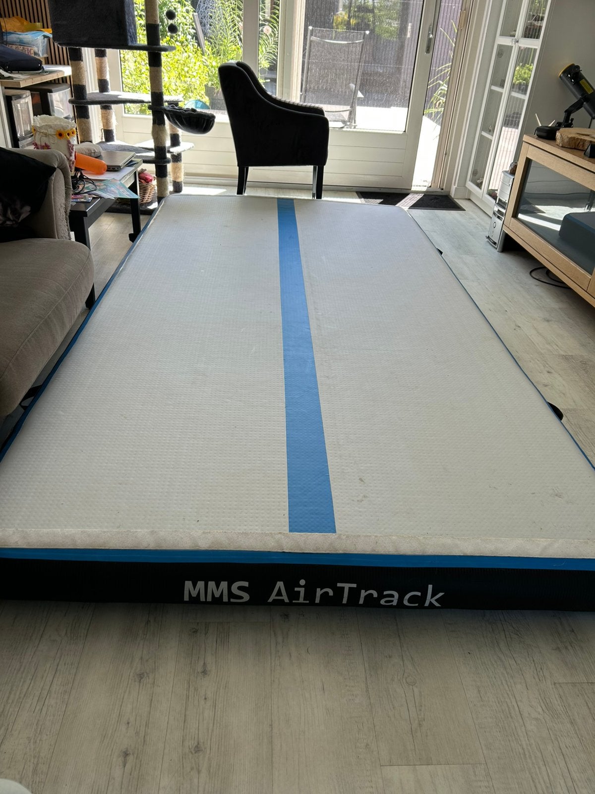 Airtrack 3m x 1,5m x 15cm, Ophalen, Kindermaat 122 t/m 140, Zo goed als nieuw, Blauw