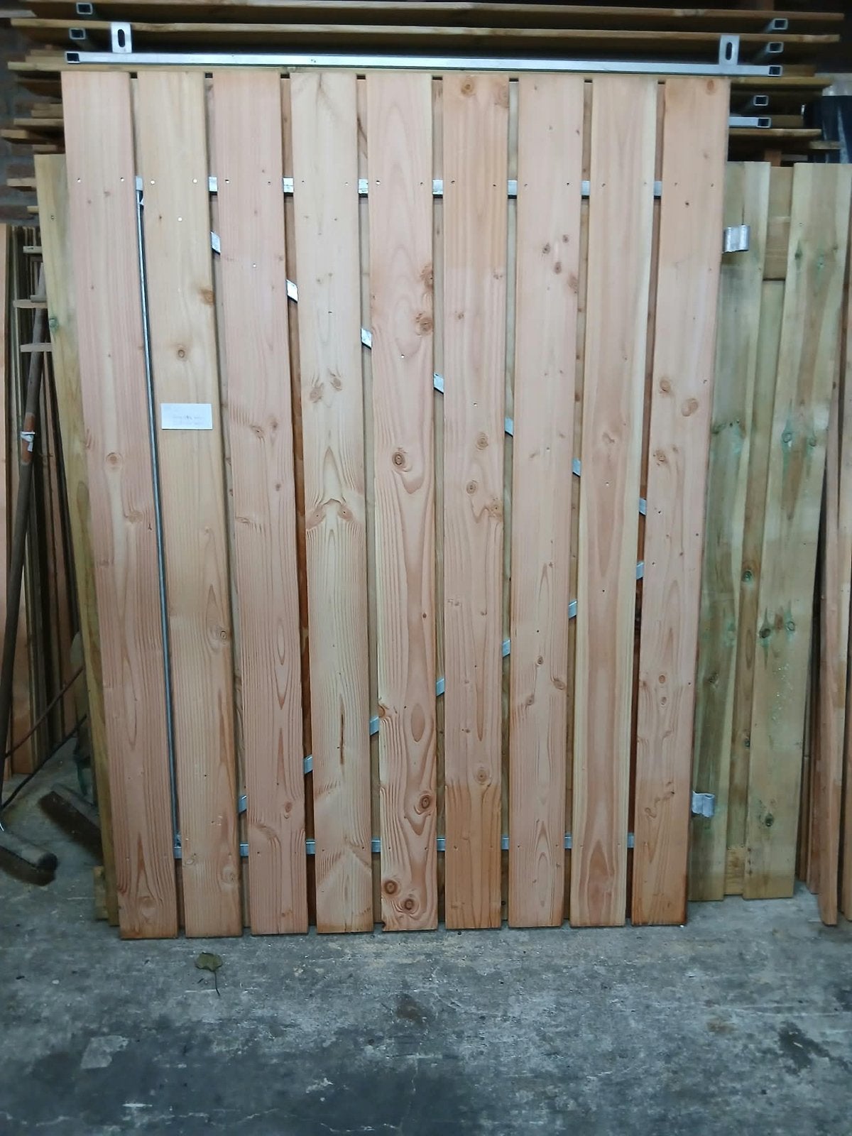 Douglas poort met ijzer frame 1.40 m br x 1.95 m h.  Nr 22, Ophalen, Nieuw, 150 tot 200 cm, Hout