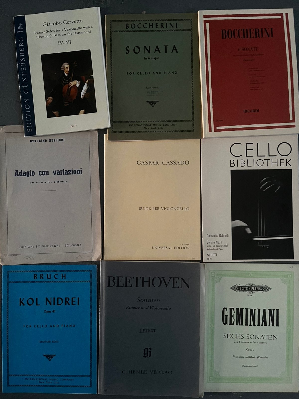 18x bladmuziek cello violoncello muziek partituur scores, Ophalen, Klassiek, Zo goed als nieuw, Artiest of Componist