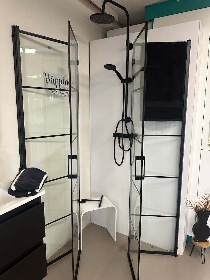 Douchecabine 90x90 Vouwdeur  Zwart Profiel Antikalk, Doe-het-zelf en Verbouw, Sanitair, Ophalen, Info@dealplein.nl, Douche, Polen