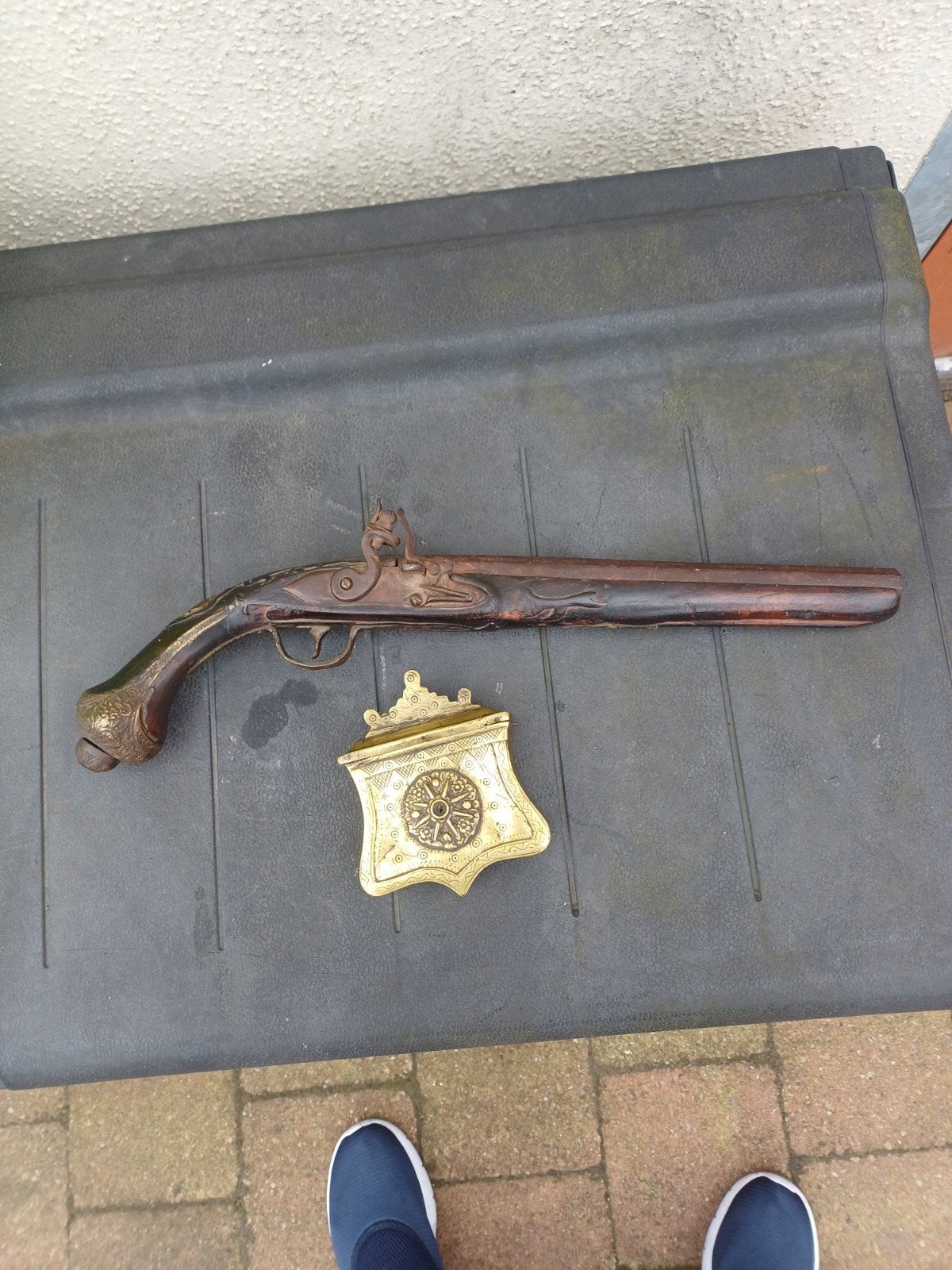 Antieke  decoratief  vuursteen pistool zet ottomaanse, Ophalen of Verzenden, Landmacht, Nederland