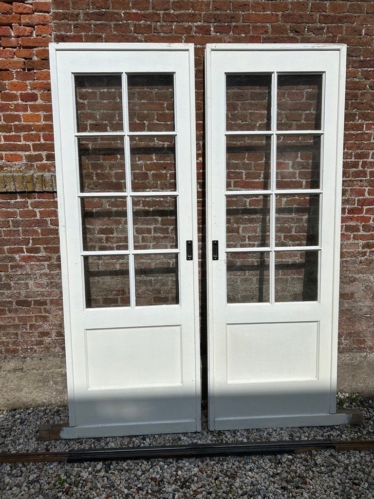 Ensuite schuifdeuren incl rail, Ophalen, Gebruikt, 120 cm of meer, Binnendeur