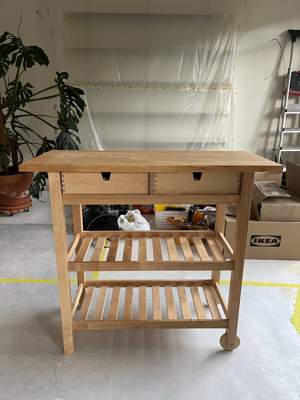 IKEA FÖRHÖJA Keukentrolley van hout, Huis en Inrichting, Keuken | Keukenbenodigdheden, Ophalen, Gebruikt, Hout, IKEA