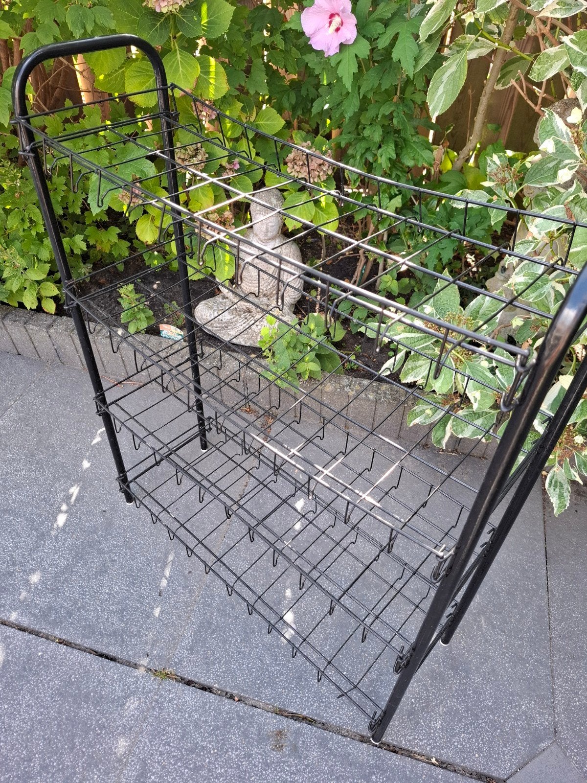 Zwart metalen rek - Handig voor opslag of planten, Ophalen of Verzenden, Gebruikt