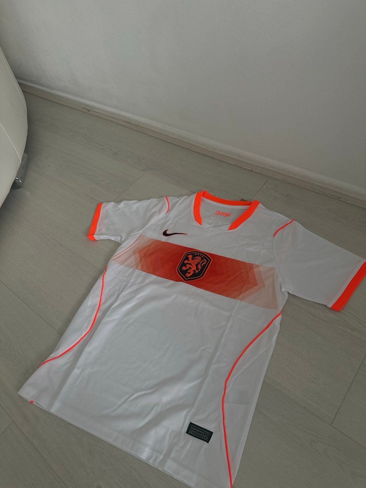 Nederlands Elftal Thuisshirt Wit Oranje Maat M, Ophalen, Maat 48/50 (M), Wit, Zo goed als nieuw