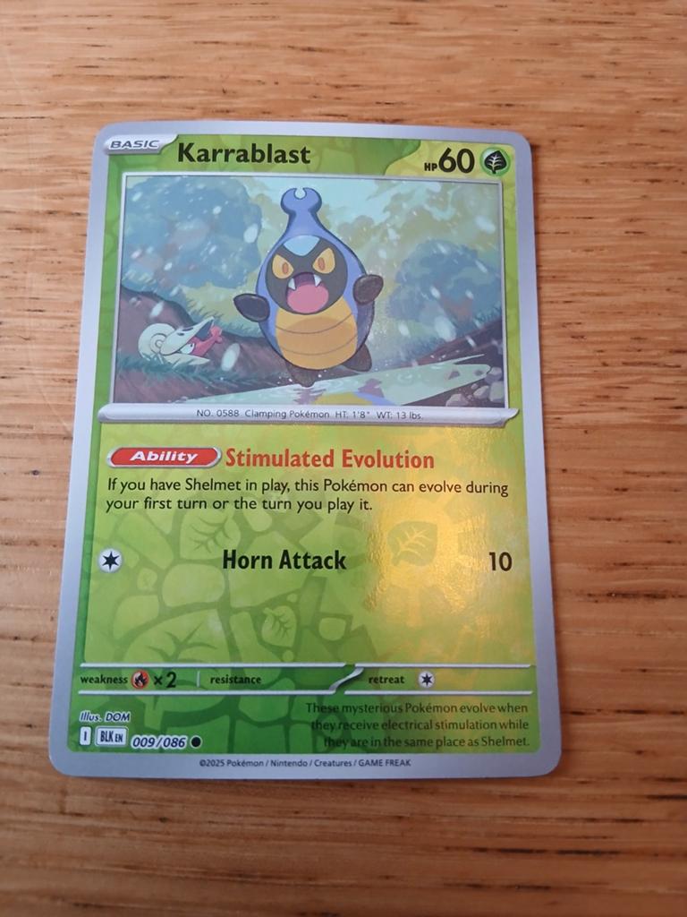 Karrablast Pokémon Kaart 009/086 - 2025, Ophalen of Verzenden, Zo goed als nieuw, Losse kaart