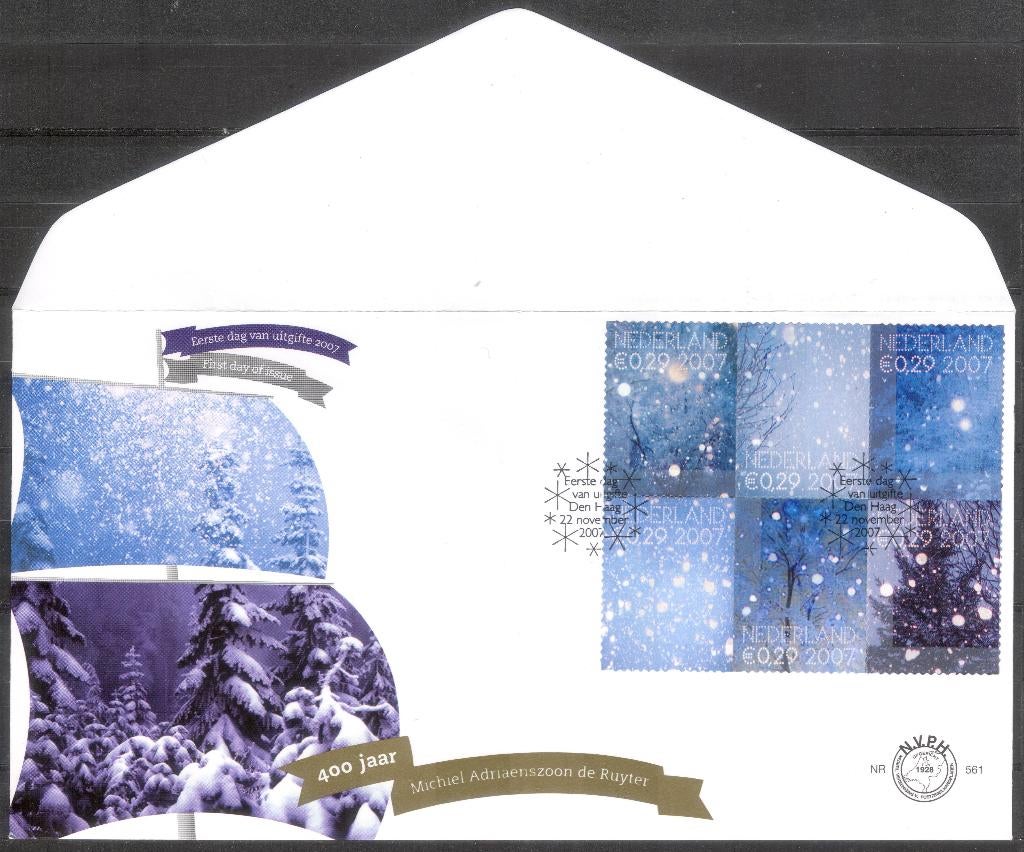 E561 - decemberzegels 2007 - twee enveloppen, Postzegels en Munten, Verzenden, Onbeschreven, Nederland