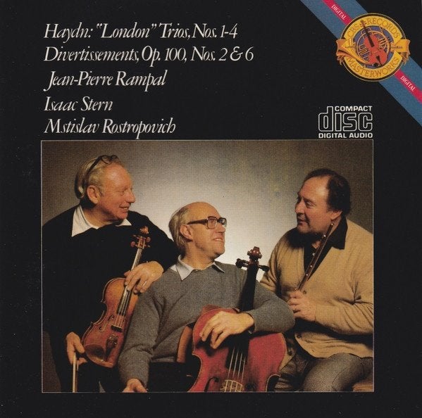 HAYDN London trios nos. 1-4 CBS CD ROSTROPOVICH NIEUWSTAAT, Ophalen of Verzenden, Classicisme, Zo goed als nieuw, Kamermuziek