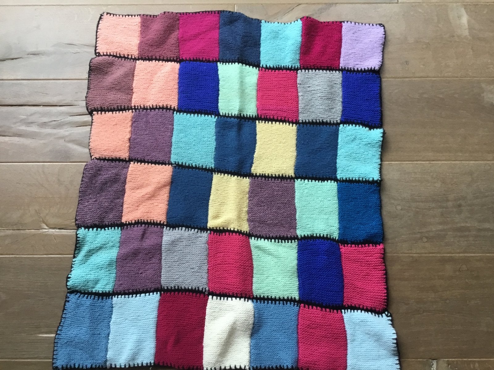 * Handgemaakte kleurrijke gebreide deken/plaid *, Ophalen of Verzenden, Zo goed als nieuw, Deken