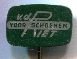 v.d. Riet voor schoenen blik speldje ( U_154), Verzenden, Zo goed als nieuw, Merk, Speldje of Pin