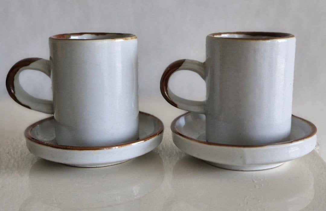 Set van 2 vintage Japanse kopjes met schotels, bloemmotief, Ophalen of Verzenden