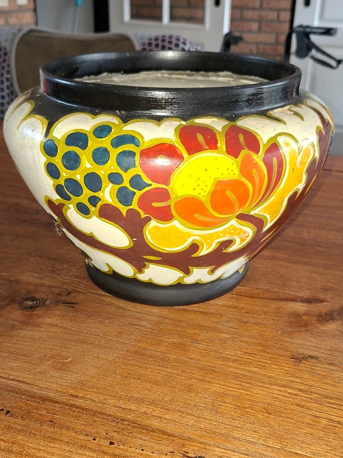 Gouda Aardewerk Iris Bloempot - Handgeschilderd, Ophalen of Verzenden