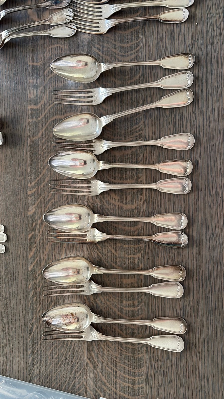 Christofle bestek chinon / 6x diner couvert, Antiek en Kunst, Antiek | Bestek, Ophalen