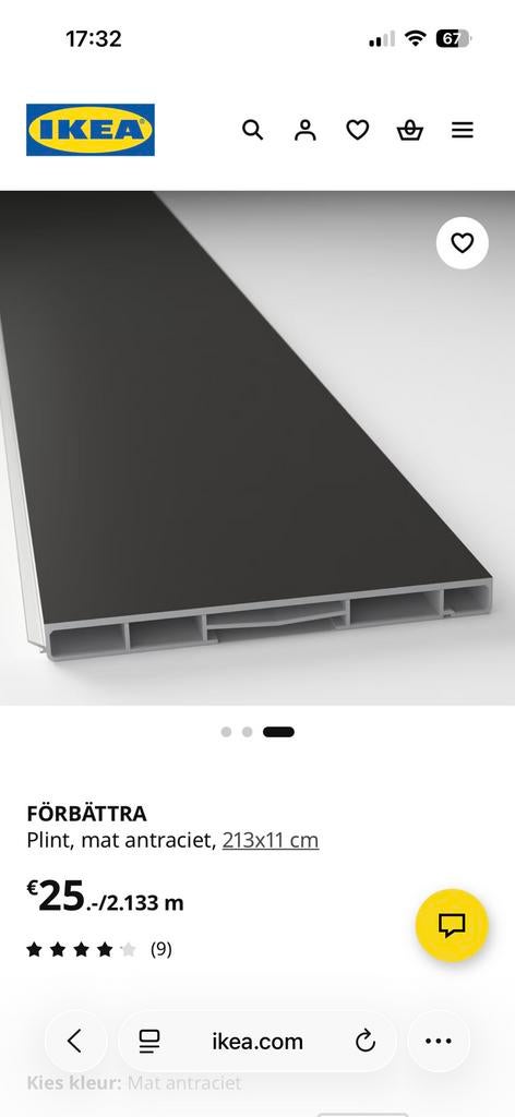Forbattra plint ikea, Huis en Inrichting, Keuken | Keukenelementen, Ophalen, Zo goed als nieuw, Minder dan 100 cm, Grijs