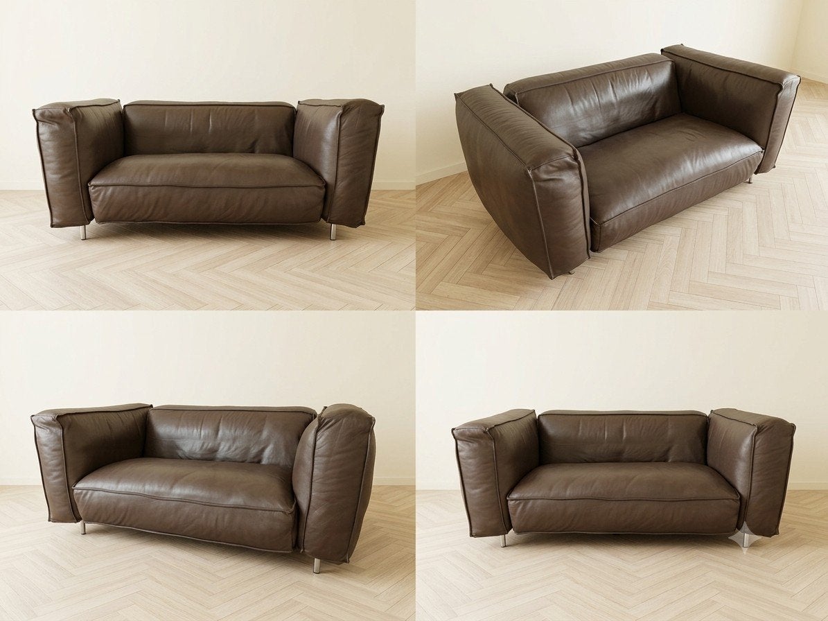 Gelderland 6400 | Loveseat |  Bruin leer, Modern design, Gebruikt, Info@andriesign.nl, 150 tot 200 cm