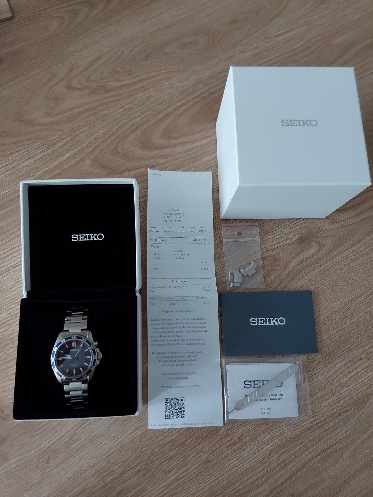 Seiko Kinetic Herenhorloge SKA783P1 (4 maanden oud), Ophalen, Polshorloge, Zo goed als nieuw, Seiko