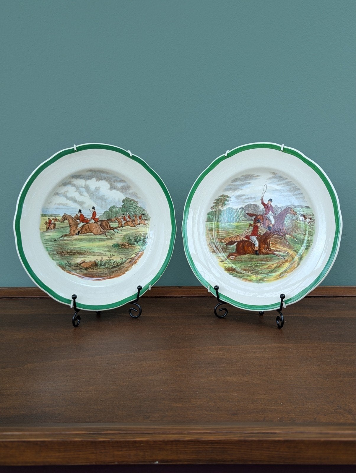 Set van 2 Copeland Spode borden "The Hunt" J.F. Herring., Ophalen of Verzenden