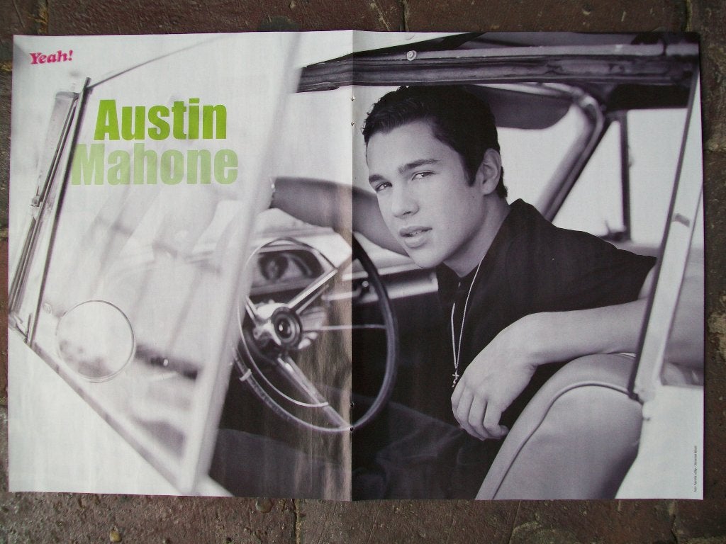 Poster sticker artikel  Austin Mahone uit Duits tijdschrift, Ophalen of Verzenden, Nieuw, Overige typen