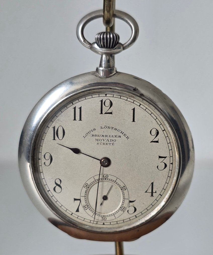 zakhorloge Movado dubbele kast zilver, Ophalen of Verzenden, Zilver, Overige merken, Onbekend