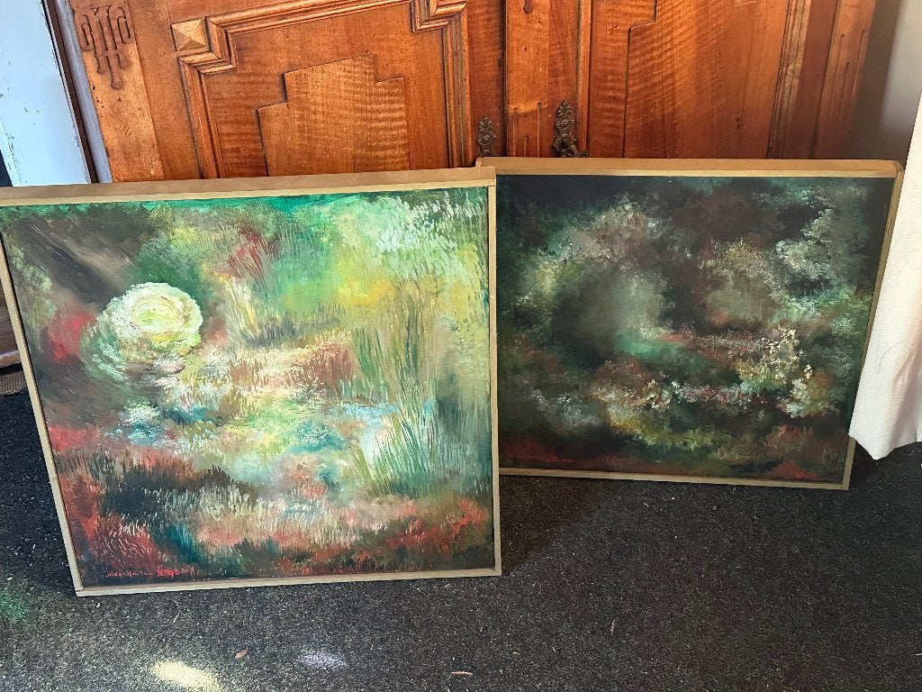Set van 2 moderne schilderijen - JH den Hartog, Ophalen of Verzenden