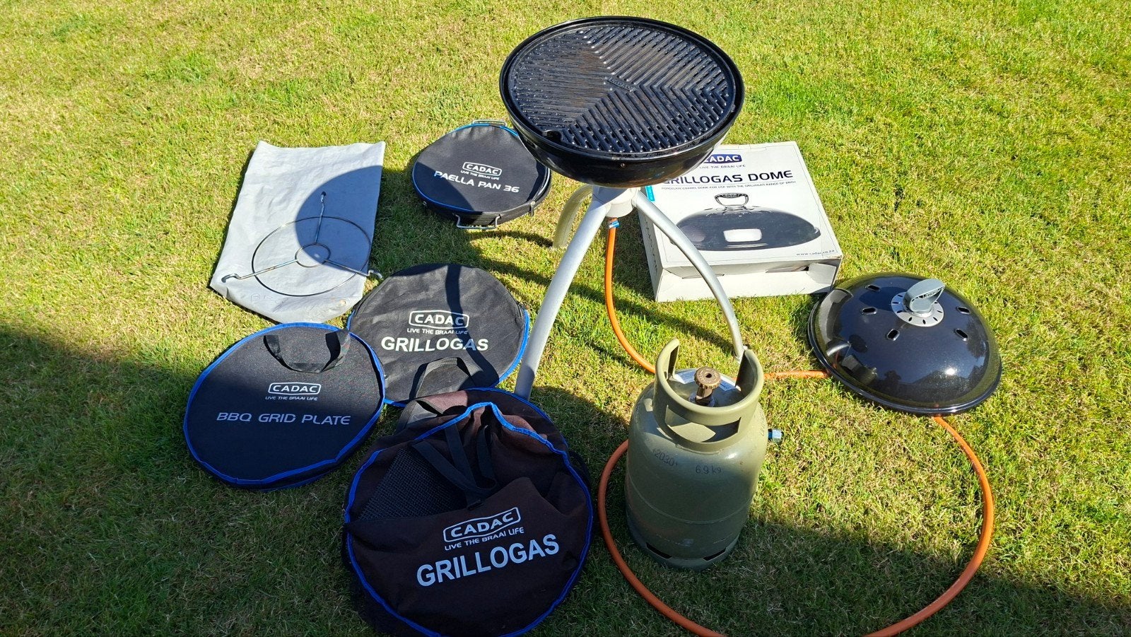 Cadac Grillogas BBQ met gasfles en accessoires, Ophalen, Gebruikt, Cadac