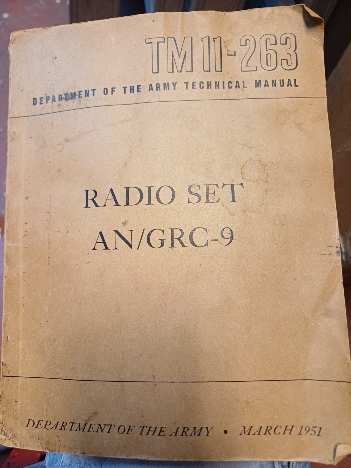US Army Technical Manual Radio Set AN/GRC-9 (1951), Gelezen, Ophalen of Verzenden, Landmacht, Department of the Army