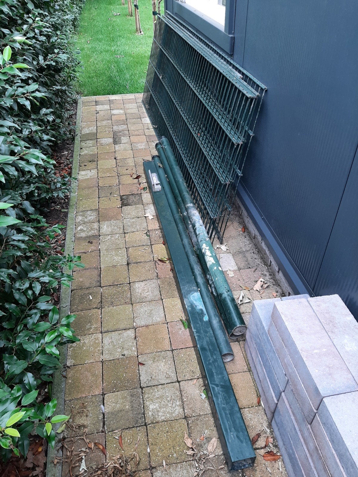 Dubbelstaafmat hekwerk 8/6/8 groen - 80 cm - poort 120 cm, Tuin en Terras, Ophalen, Gebruikt, 6 meter of meer, Minder dan 1 meter