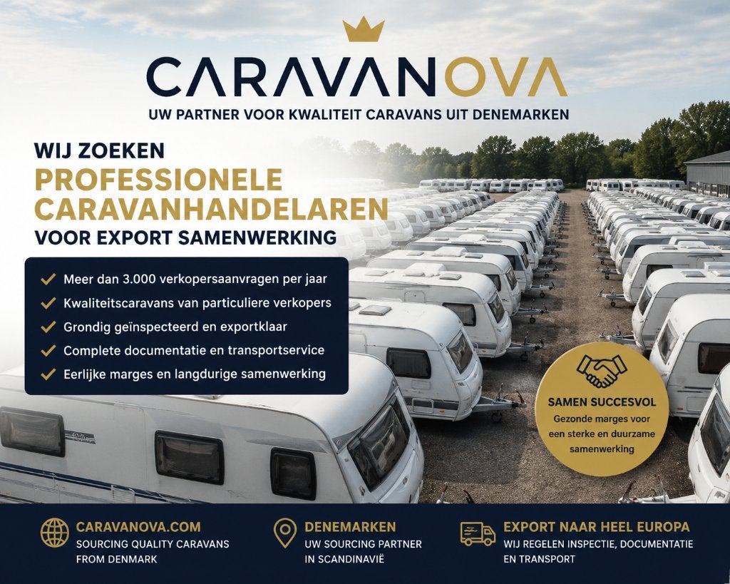 Caravans te koop – Groothandel & export (B2B), Rondzit, Bedrijf, Schokbreker, Hefbed