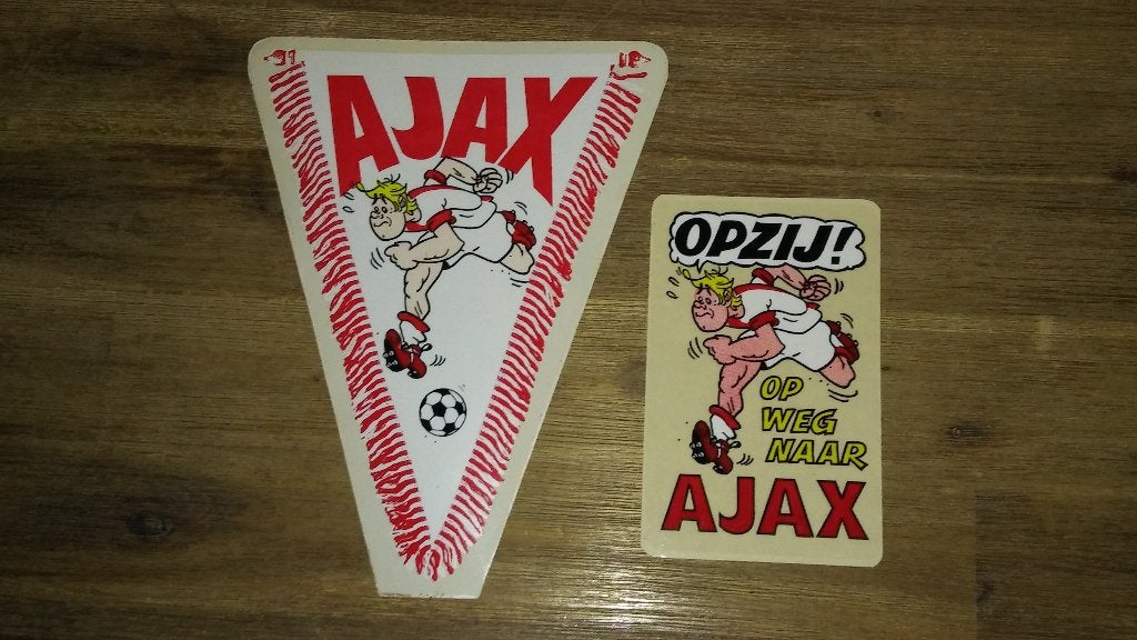 Ajax opzij op weg naar Ajax vintage voetbal stickers sticker, Verzenden, Zo goed als nieuw, Ajax, Poster, Plaatje of Sticker